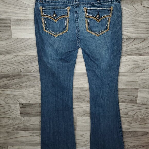 Ariat Women's Ruby Classic Blue Boot Cut Jeans Size 33x32 Charm Zipper - Picture 8 of 16